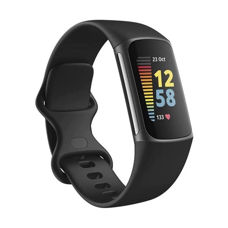 Fitbit Charge 5 Advanced Fitness & Health Tracker with Built-in GPS, Stress Management Tools, Sleep Tracking, 24/7 Heart Rate and More, Black/Graphite, One Size (S &L Bands Included)