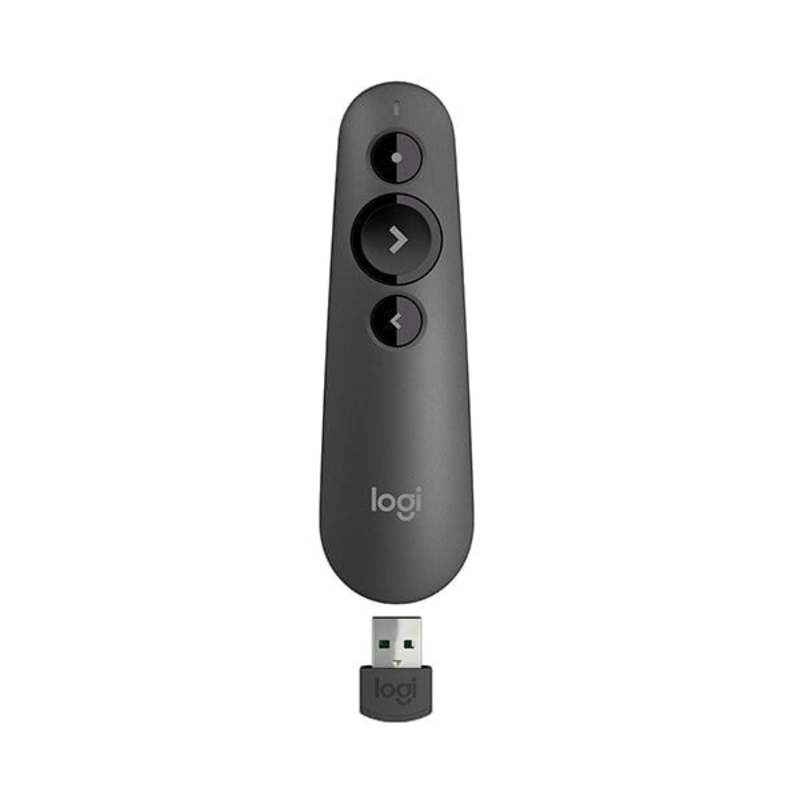 Logitech R500 Laser Presentation Remote Clicker with Dual Connectivity Bluetooth or USB for PowerPoint, Keynote, Google Slides, Wireless Presenter – 910-005843