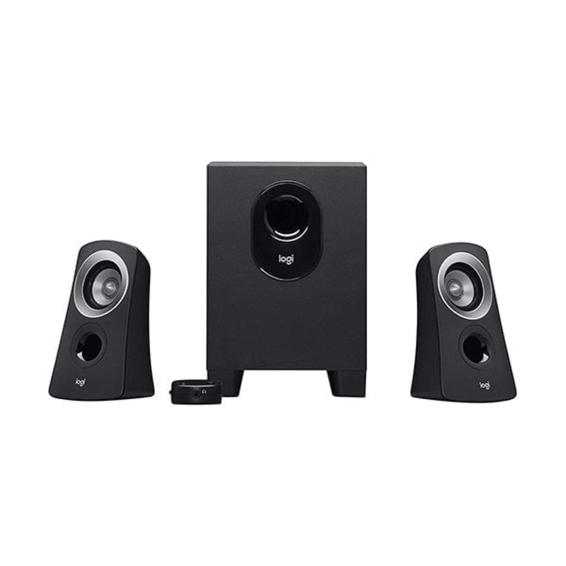 Logitech Z313 2.1 Multimedia Speaker System with Subwoofer, Full Range Audio, 50 Watts Peak Power, Strong Bass, 3.5mm Audio Inputs, UK Plug, PC/PS4/Xbox/TV/Smartphone/Tablet/Music Player – 980-000447
