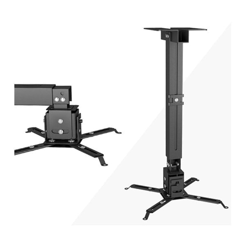Conqueror Universal Ceiling or Wall Stand for Projector Rotate 360 15kgs Distance adjustable 55cm to 111cm Height Adjustable 360, Screen Rotation, Telescopic Adjustment 553mm-1110mm, Steel Construction, Load Max 15kgs – H95W