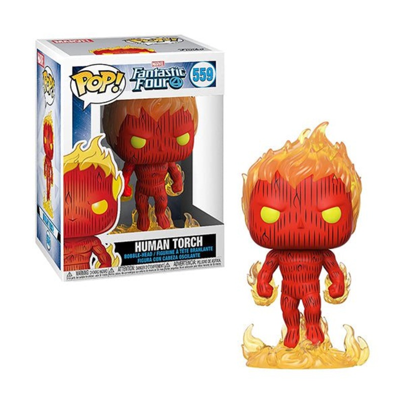 Funko POP Marvel: Fantastic Four, Human Torch, Multicolor – FU44987