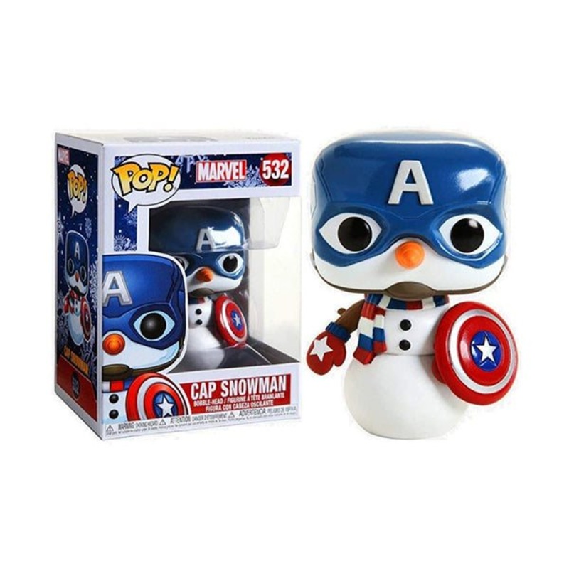 Funko POP Marvel: Holiday, Captain America Snowman Vinyl Figure – FU43335