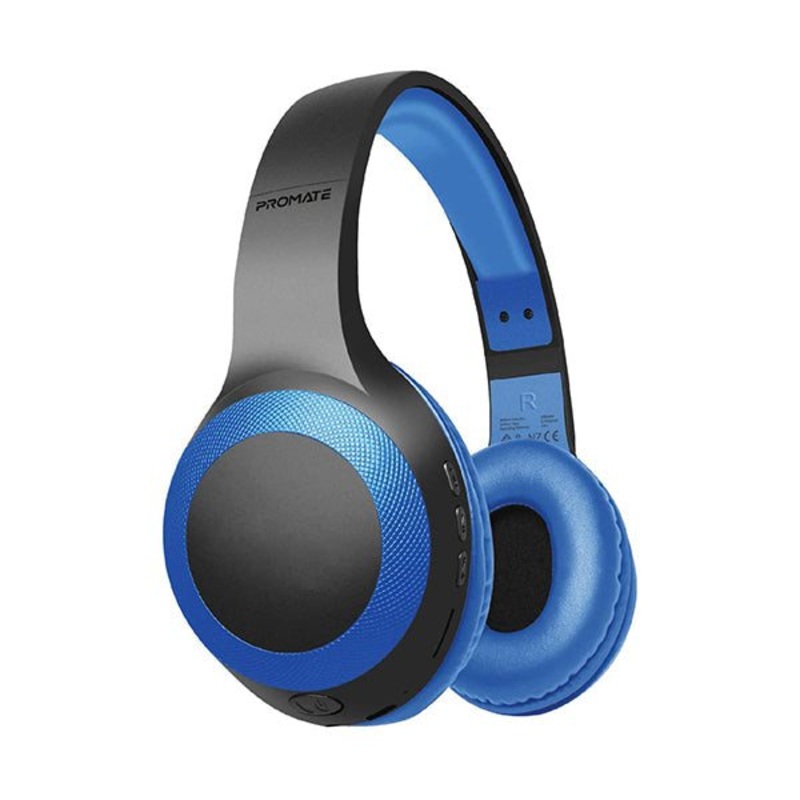 Promate, Laboca Powerful Wireless Bluetooth V5.0 Headphones with Micro SD, 3.5mm Cable, HiFi Stereo Sound, 5 Hours Battery Life