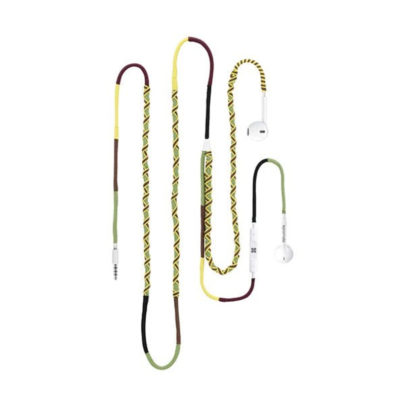 Promate, Tribe Ergonomic Handwoven Fabric In-Ear Stereo Earphones with Inline Remote and Microphone for Music and Calls, Tribe