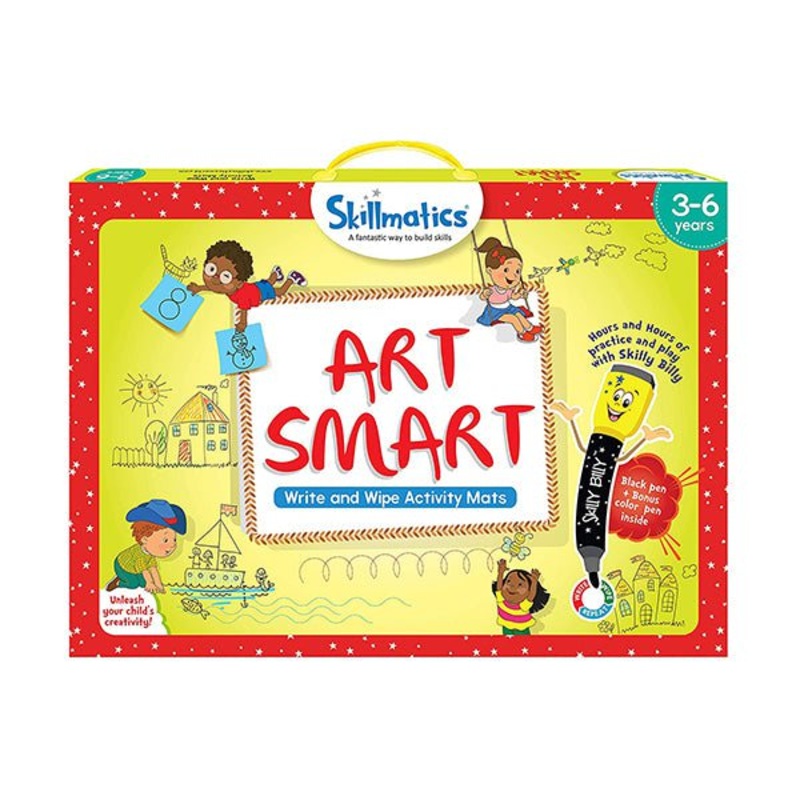 Skillmatics, Art Smart, 6-9 Years, Learning and Activity Games, Sketching, Drawing, Creative, Art, Erasable and Reusable Mats, SKILL15ASB