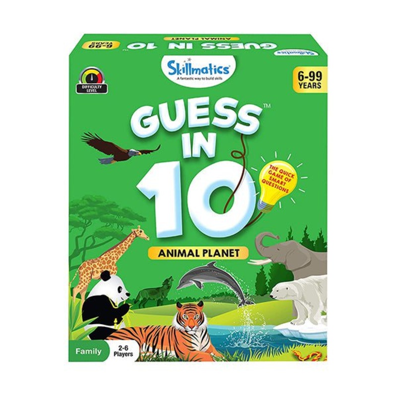 Skillmatics, Guess in 10 Animal Planet, 6-99 Years, Super Fun for Travel & Family Game Night, SKILL34GAP