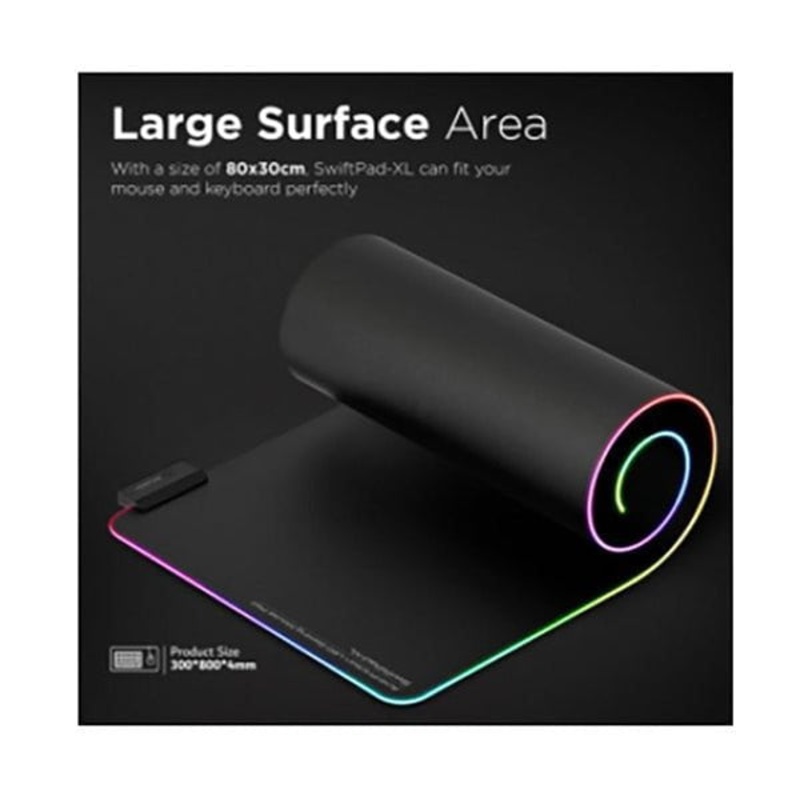Vertux, SwiftPad-XL Game Immersion Smooth Scrolling RGB LED Gaming Mouse Pad