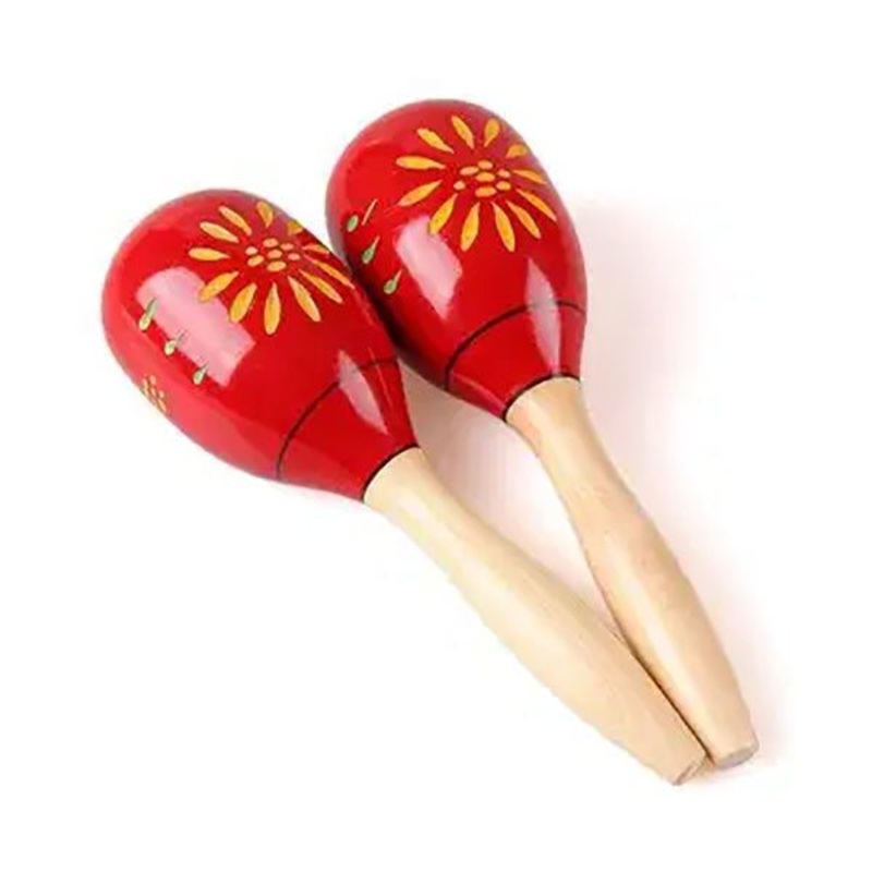Wooden Maracas Instrument, Bright Vibrant Sound Musical Instrument, Stimulating Salsa Rhythm