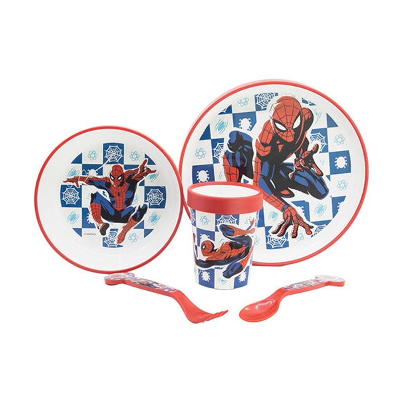 Disney Stor Non-Slip 5 Pcs Bicolor Premium Set In Standard Box Spiderman Arachnid Grid – 74785