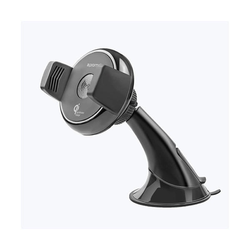 Promate AuraMount-2 Wireless Charger Car Mount, 2-In-1 Qi Fast Wireless Charger with Car Mount Phone Holder, Anti Slip Grip and 360 Degree Rotation