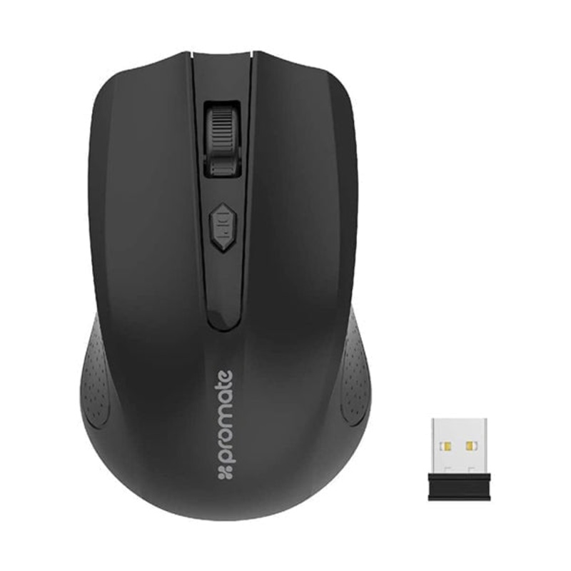 Promate Clix-8 2.4G Wireless Mouse, Portable Optical Wireless Mouse with USB Nano Receiver 10m Working Distance, Auto Sleep Function and 3 Adjustable DPI Level for Mac OS, Windows, Android