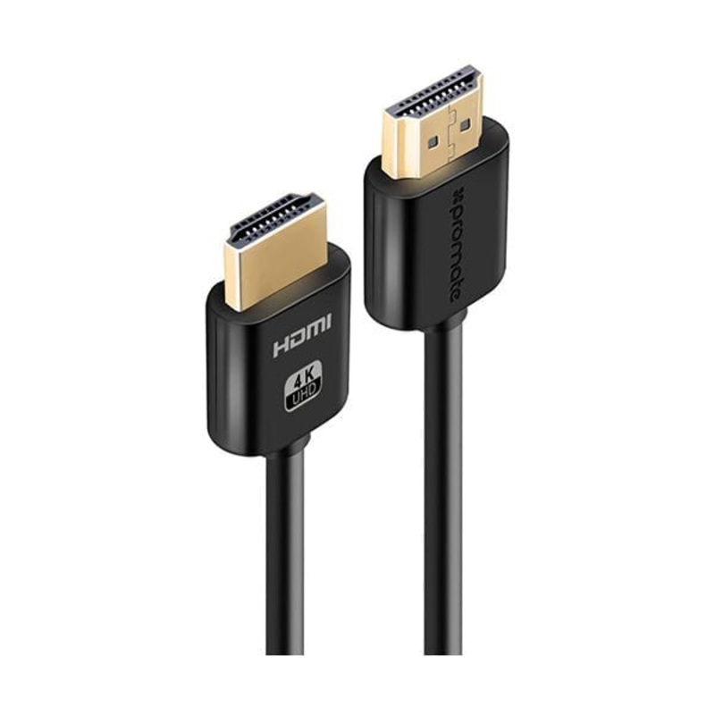 Promate, ProLink4K2-150 4K HDMI Cable, High-Speed 1.5 Meter HDMI Cable with 24K Gold Plated Connector and Ethernet, 3D Video Support for HDTV, Projectors, Computers, LED TV and Game consoles