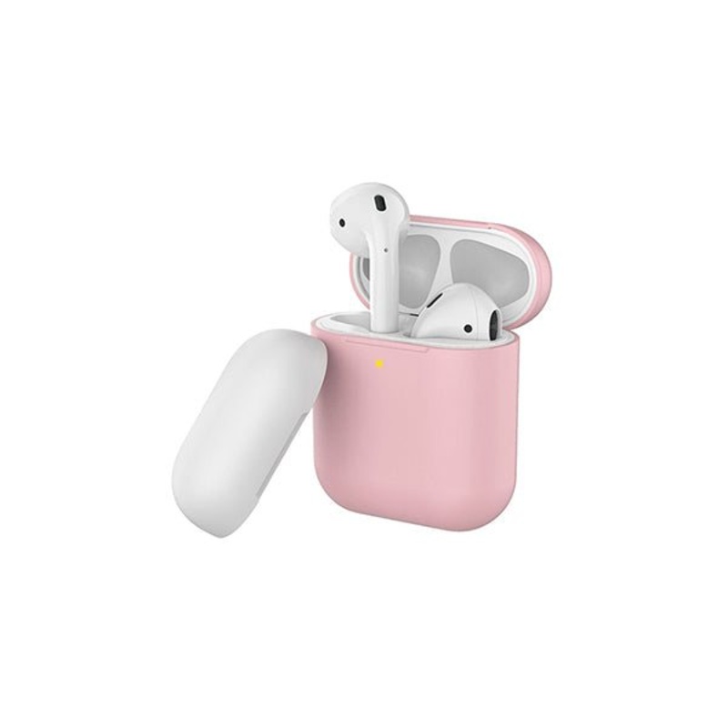 Promate SiliCase AirPods Case, Premium Silicone Full Protective Drop Protection Wireless Charging Compatible Cover with Anti-Scratch and Dual-Tone Lid Cover for Apple AirPods and AirPods 2