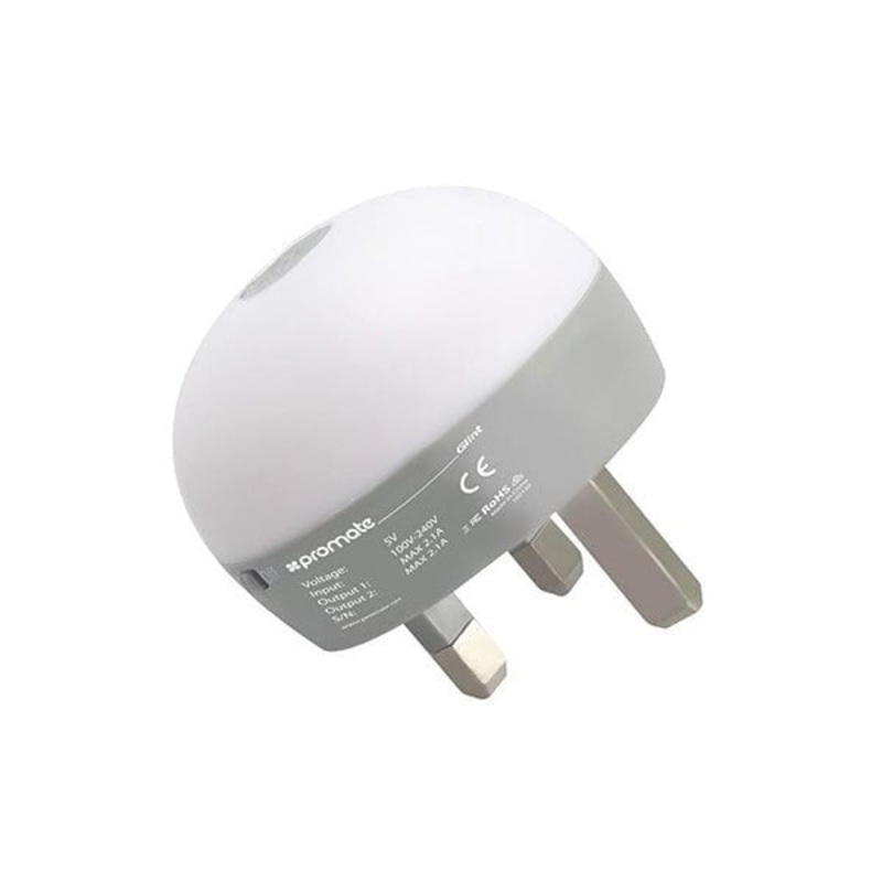Promate, Glint-EU USB Charging Hub with LED Night Light