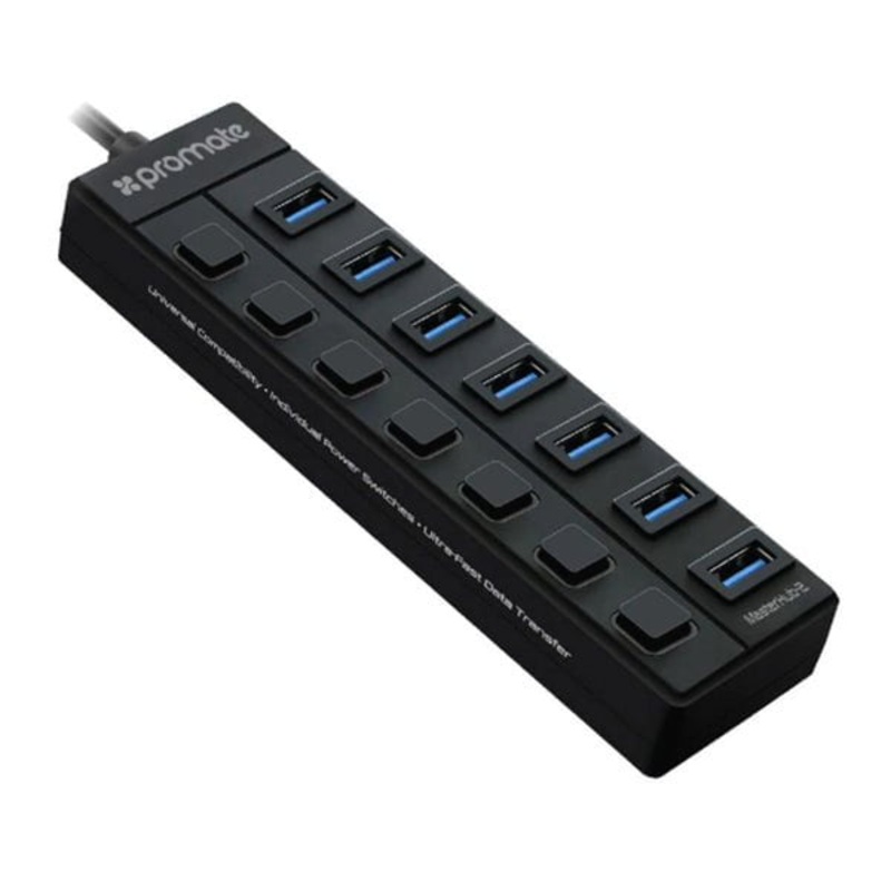 Promate, MasterHub-2 High-Speed Data Transfer 7-Port USB Hub