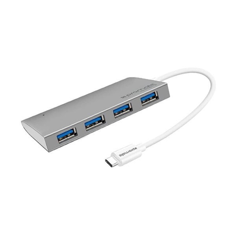 Promate, Minihub-c4 Type C Usb 3.1 Hub, Usb Type-c To 4 Port Usb 3.1 Hub For Lg Gram, Dell Xps 13 And Other Type-c Devices,