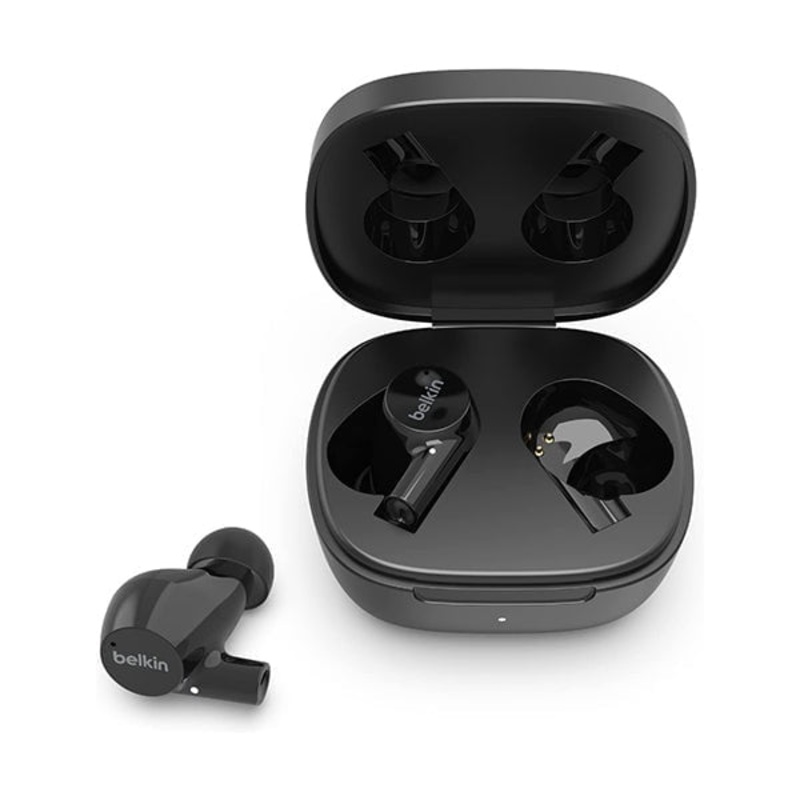 Belkin, AUC004BTBK Wireless Earbuds, Sound Form Rise True Wireless Bluetooth 5.2  Earphones with Wireless Charging IPX5 Sweat and Water Resistant with Deep Bass for iPhone, Galaxy, Pixel and More