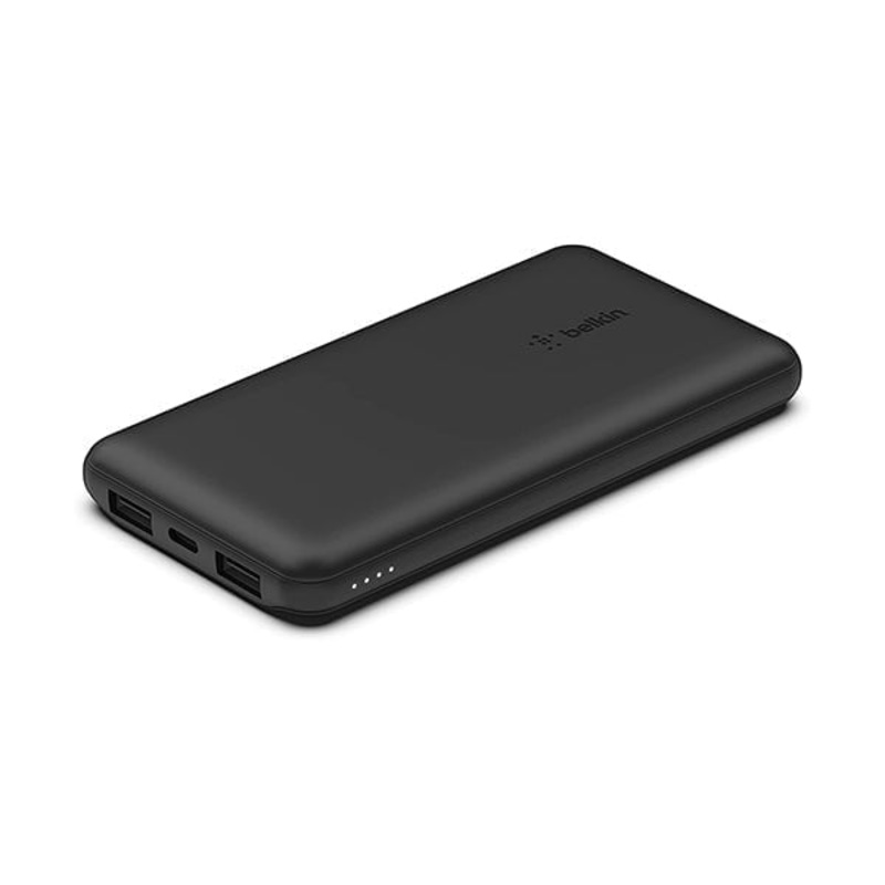 Belkin, BPB011btBK USB C Portable Power Bank 10000 mAh with 1 USB C Port and 2 USB A Ports for up to 15W Charging for iPhone, Android, AirPods, iPad, and More , 10K