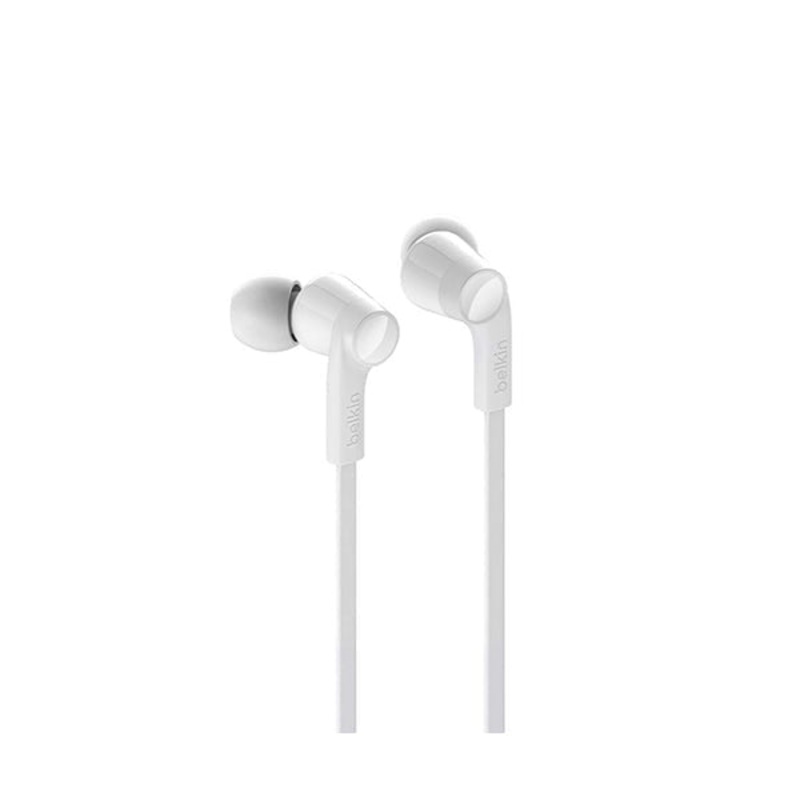Belkin, G3H0001BTWHT Sound Form Headphones with Lightning Connector, MFi Certified In-Ear Earphones HeadSet with Microphone, EarBuds with Water & Sweat Resistant for iPhone 13, Pro, Max, 12, Mini, and More