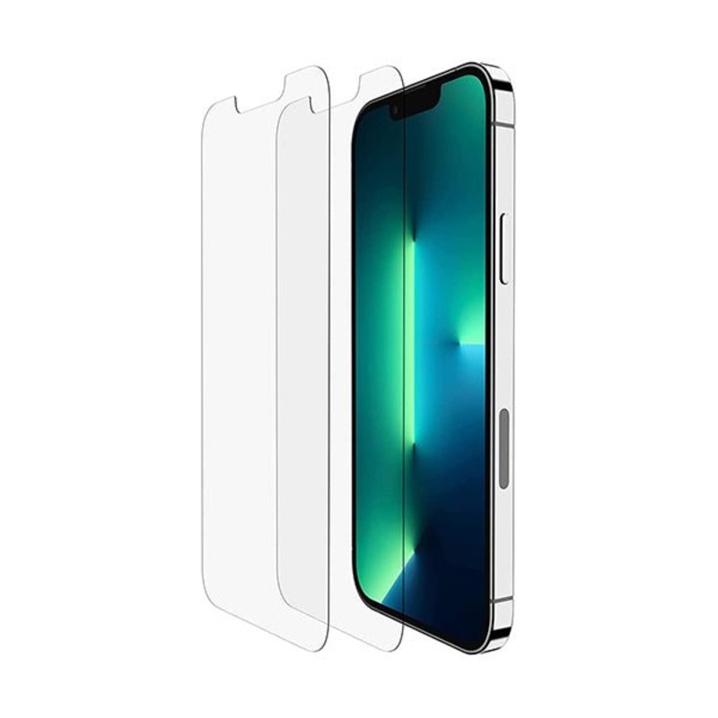 Belkin, iPhone 13 and iPhone 13 Pro 2-Pack Screen Protector Tempered Glass, Easy Application Bubble Free with Included Guide Stickers, OVA090ZZ