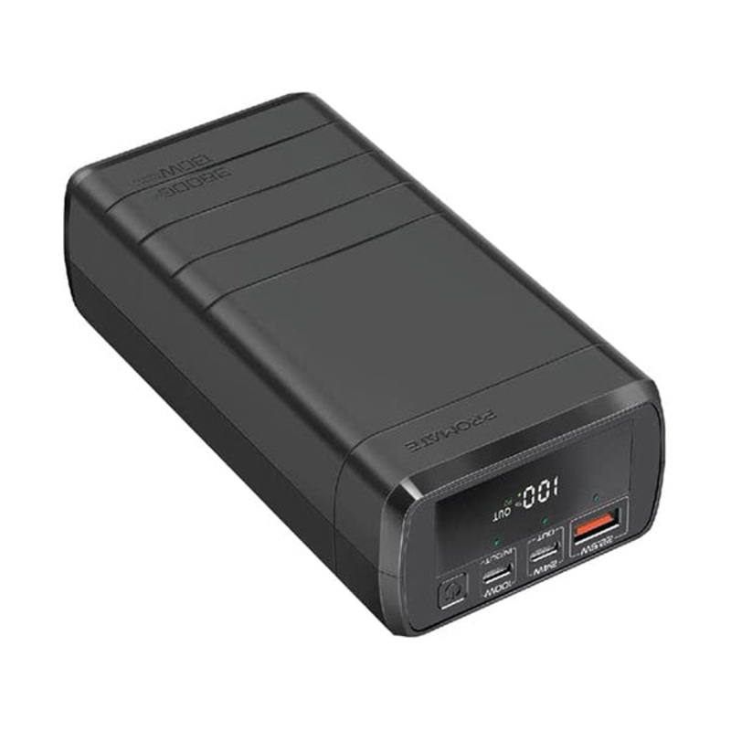 Promate, PowerMine-130W 38,000mAh High Capacity Power Bank with 100W Power Delivery & QC 3.0