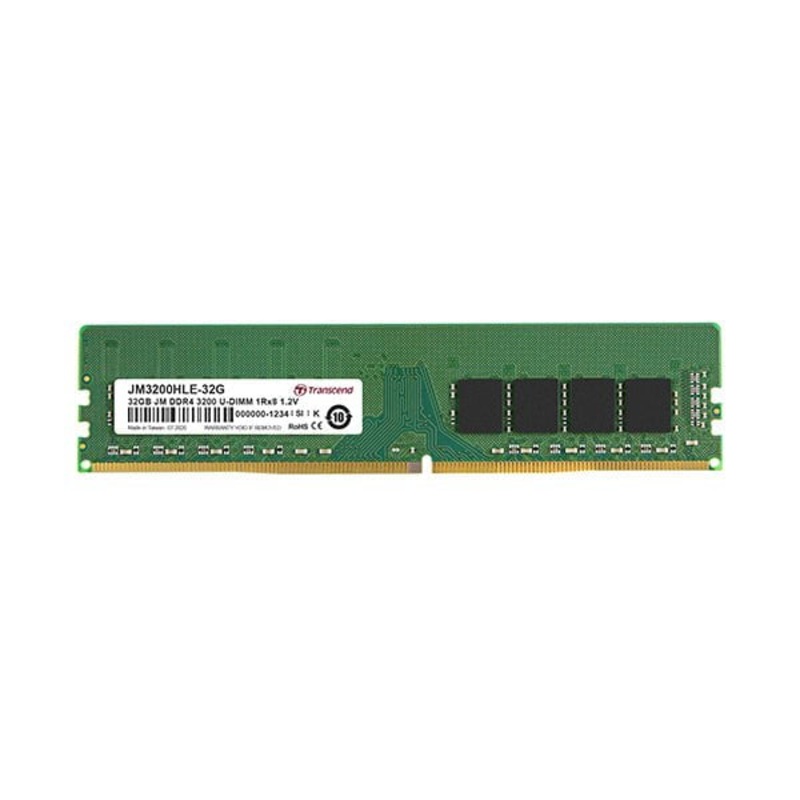 Transcend 32GB JM DDR4 3200Mhz U-DIMM 1Rx8 2Gx8 CL22 1.2V (JM3200HLE-32G) Desktop