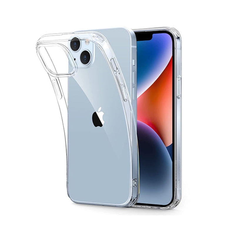 Clear Case Compatible with iPhone 14 and iPhone 13 Case, Shockproof Thin Silicone Cover, Slim Transparent TPU Phone Case
