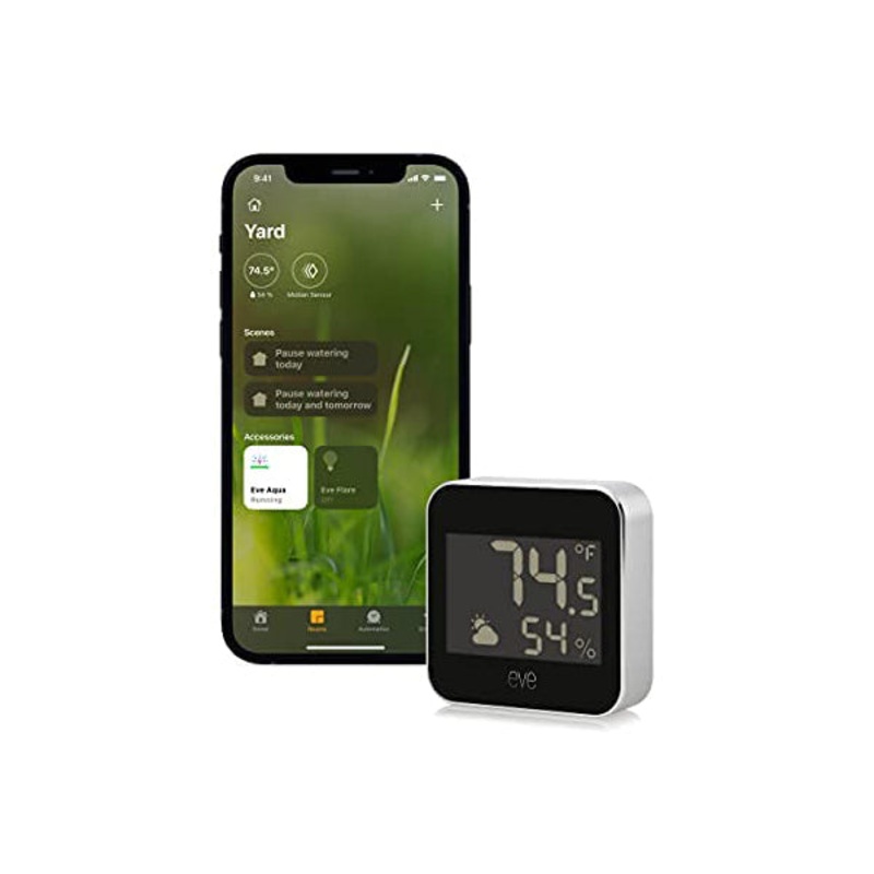 Eve Weather – Apple HomeKit Smart Home, Connected Outdoor Weather Station for Tracking Temperature, Humidity & Barometric Pressure, Precision Sensors, Wireless, Bluetooth and Thread