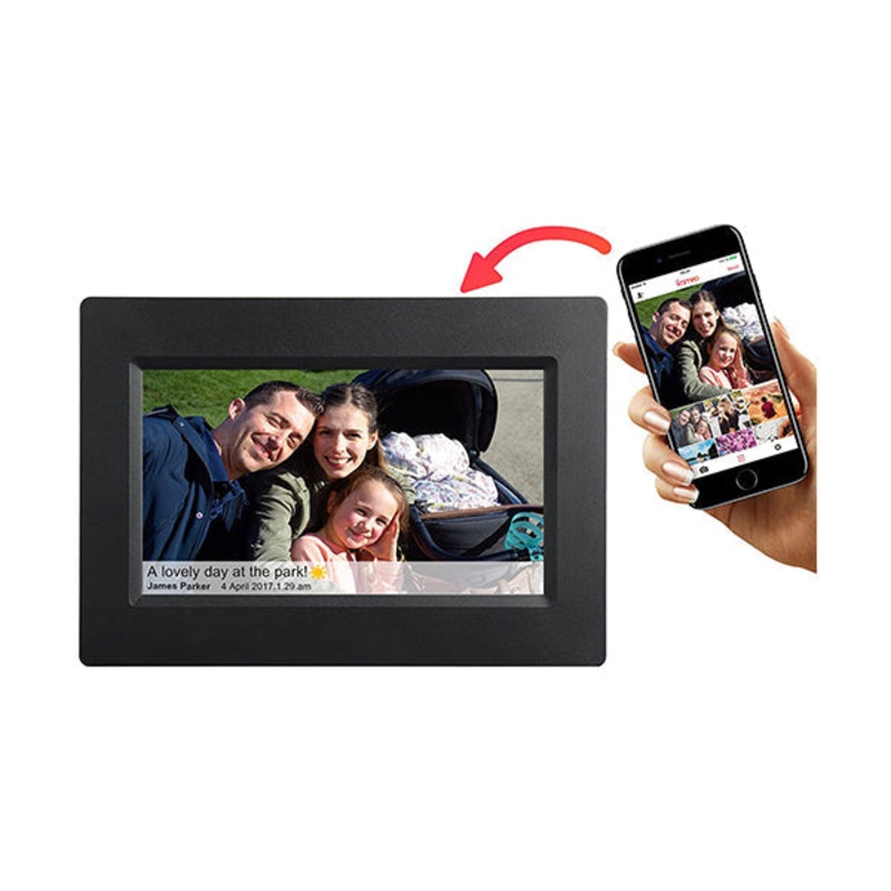 Feelcare Frameo 7 Inch Smart WiFi Digital Picture Frame with Touch Screen, Send Photos or Small Videos from Anywhere, IPS LCD Panel, Built in 8GB Memory, Wall-Mountable, Portrait & Landscape, DPF7000