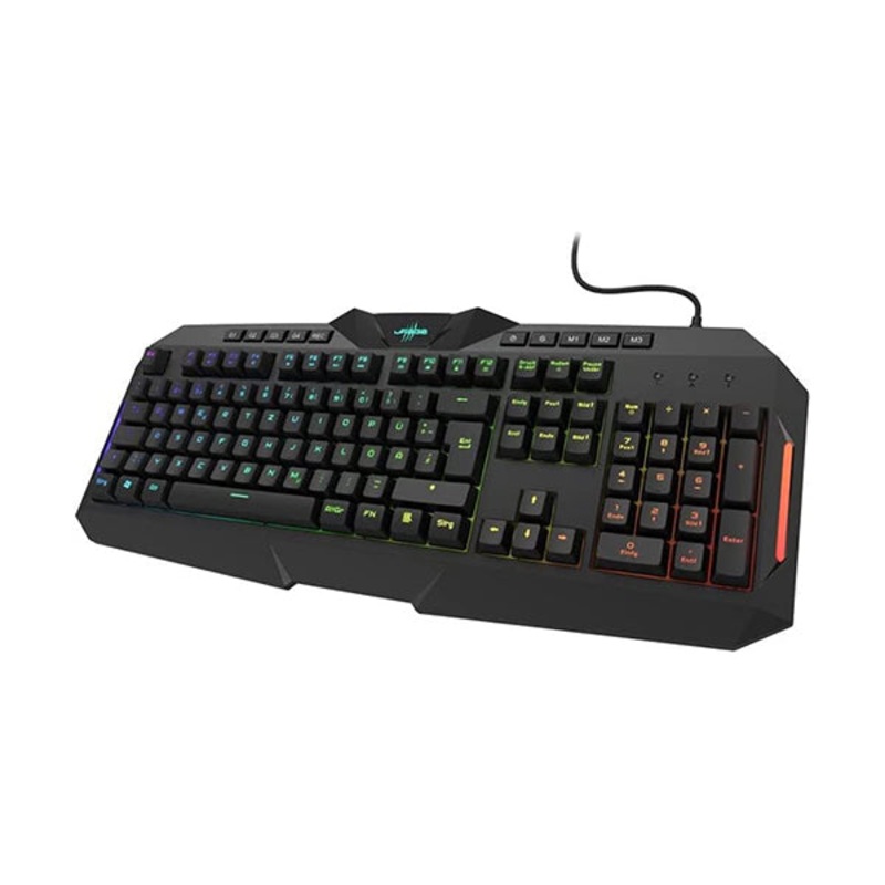 uRage Exodus 700 Semi Mechanical Gaming Keyboard Black Semi-Mechanical Switches Fully Fragable Anti-Ghosting Macro Keys WIN-Lock RGB Lighting 10 million strokes 47 x 19 x 3.5 cm