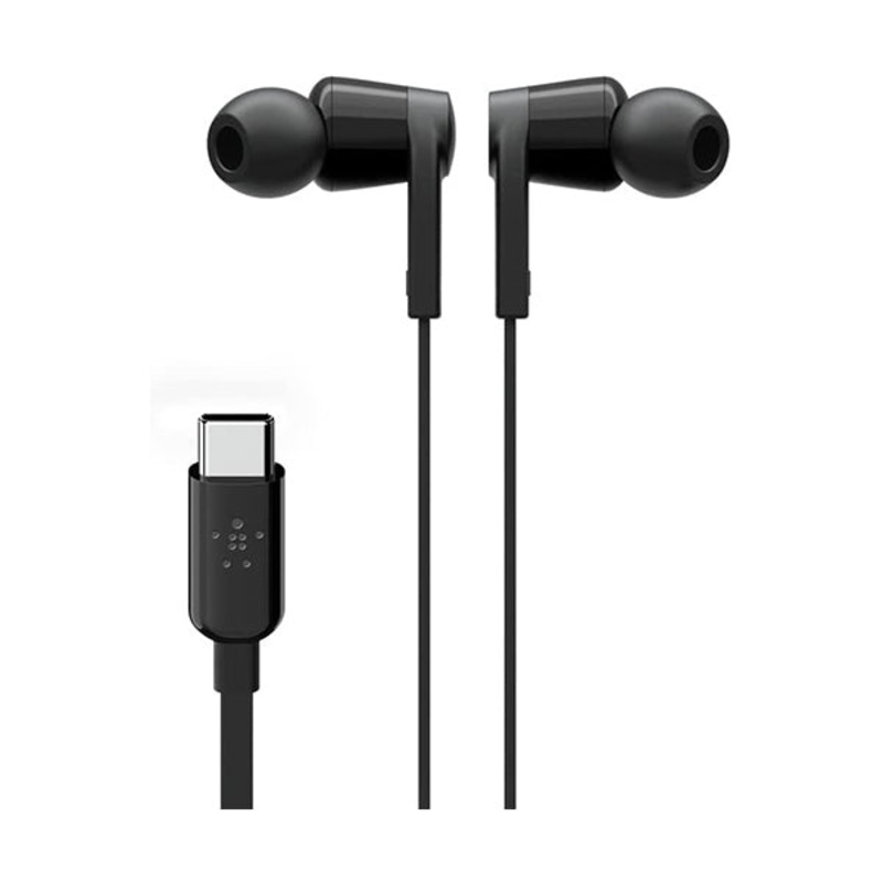 Belkin, G3H0002BTBLK SoundForm Headphones with USB Type C Connector, in-Ear Earphones Headset with Microphone, Earbuds with Sweat and Splash Resistance for iPad Pro, Galaxy, and Other USB C Devices
