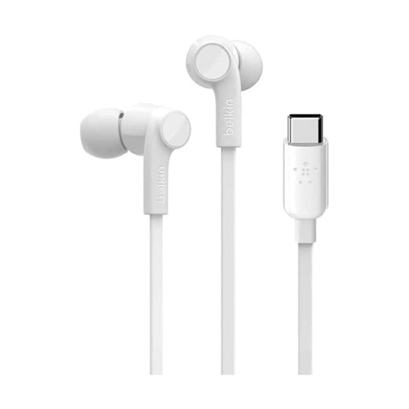 Belkin, G3H0002BTWHT SoundForm Headphones with USB Type C Connector, in-Ear Earphones Headset with Microphone, Earbuds with Sweat and Splash Resistance for iPad Pro, Galaxy, and Other USB C Devices