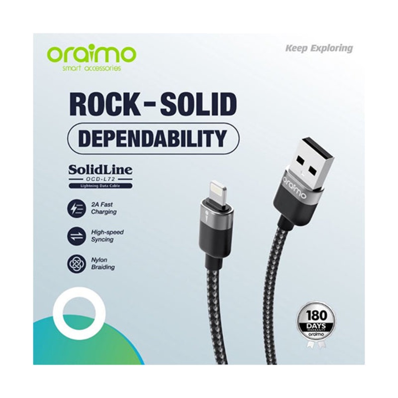 Oraimo Solidline OCD-L72 For IOS Devices 2AMP Lighting Plug Cable