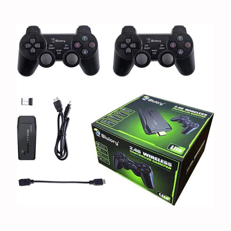 Blulory 4K Smart Video Game TV Stick, Video Game Console, 2.4G Wireless Gamepads Controller 10,000 Games 32/64GB Retro Classic Gaming