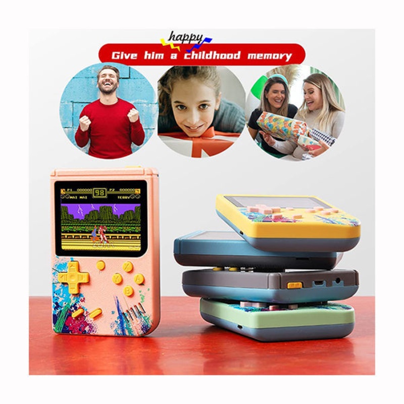 Game Box Plus Handheld Gameboy Mini Game Player for Kids and Adults, Retro Game Console with 500 in 1 Built-in Video Games, Portable Game Machine Gift for Family and Friends, Supports Connecting to TV