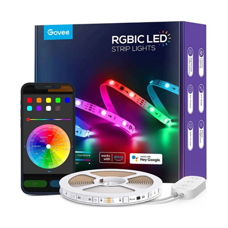 Govee RGBIC Led Strip Lights 5m Music Mode, Works with Alexa, Works with Hey Google, Govee Home App, H61432D3
