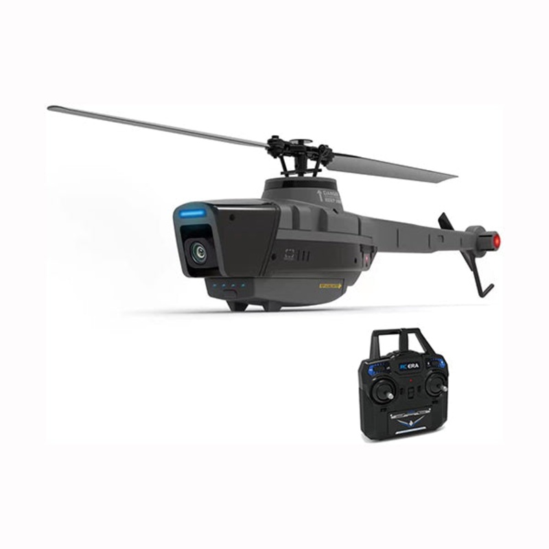 RC Helicopter with Camera for Adults, C128 Sentry Drone with 1080P HD Camera, 4 Channel RC Heli, 6-AXis Gyro, Single Paddle, One Key Take-off / Landing