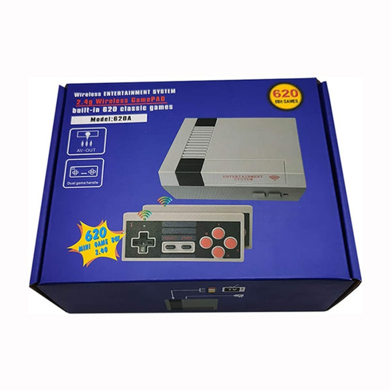 Retro Wireless Video Game Console Classic Handheld Mini PC Game Player Built in 620 Games Dual Controller AV TV Game Machine for Kids, Children, Adult