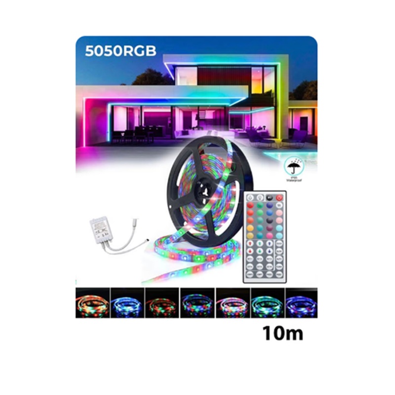 RGB Remote Control LED Strip Light- 16 Colors Changing, 10-Meter RGB 10R