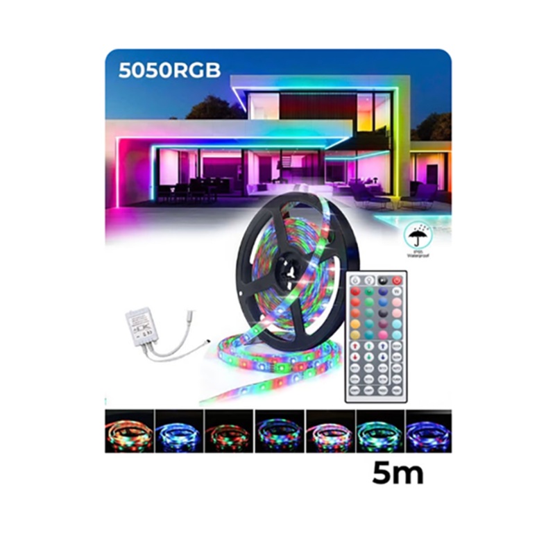 RGB Remote Control LED Strip Light- 16 Colors Changing, 5-Meter RGB 5R