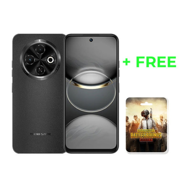 TECNO Spark 30c 12GB/128GB (6GB Extended RAM) Cover and Protection Included + Free PUBG Mobile 60 UC Voucher + 100 Days Screen Replacement Warranty