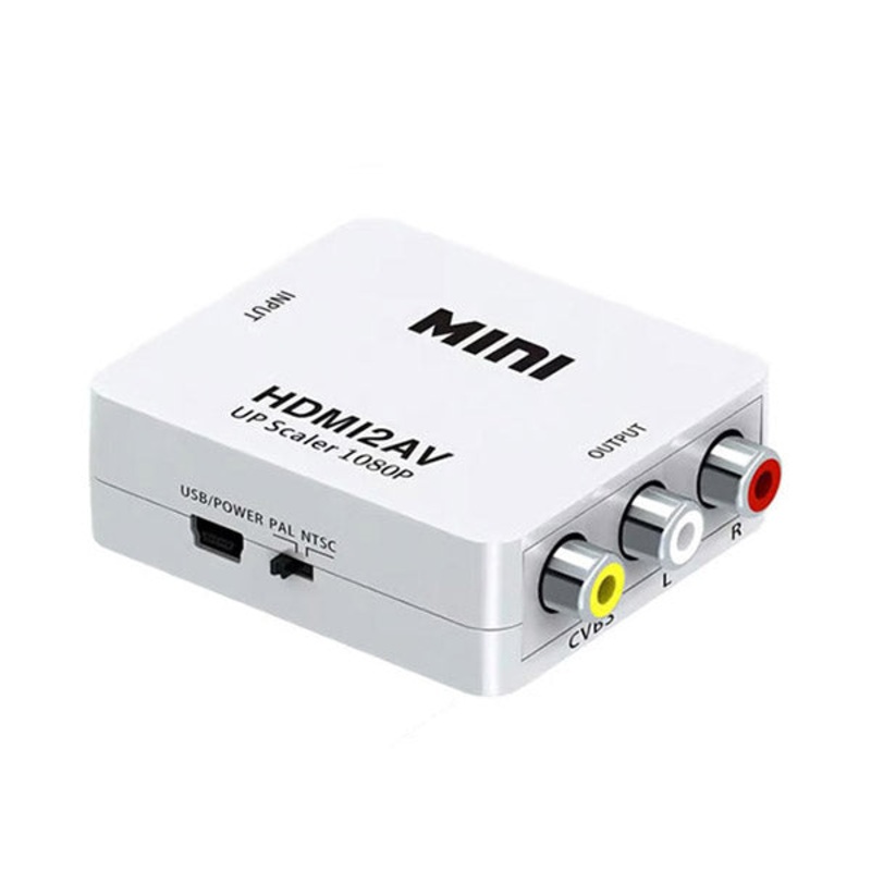 HDMI to AV 3RCA Video Audio Converter Adapter Supporting PAL/NTSC with USB Charge Cable – CB36