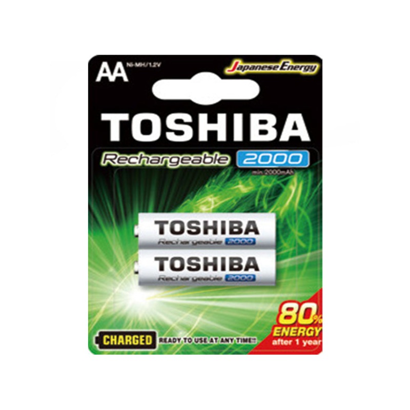 Toshiba Rechargeable Battery AA 2000mAh 2 Pack