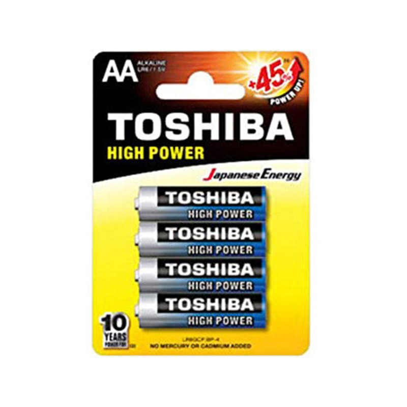 Toshiba Size AA High Power Alkaline Batteries 4 Pack
