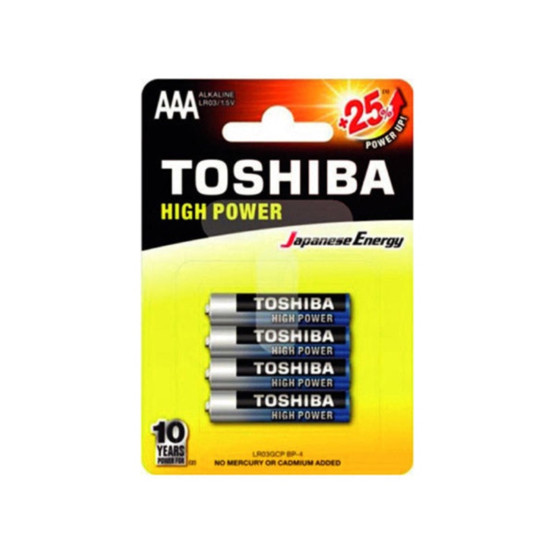 Toshiba Size AAA High Power Alkaline Batteries 4 Pack