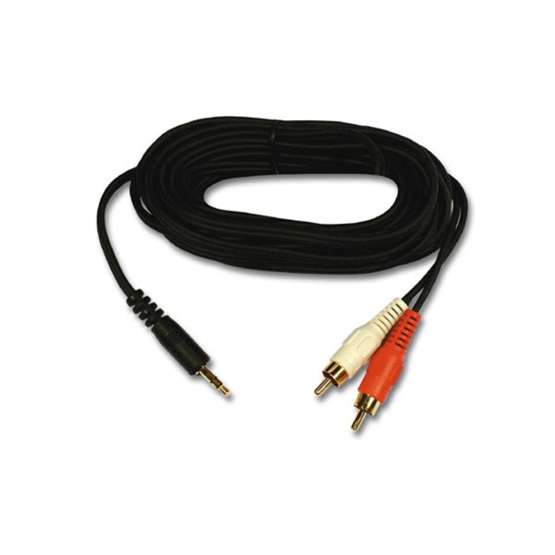 Conqueror Cable 3.5mm Audio Jack to 2x RCA Stereo 1.5 Meter Black – C31