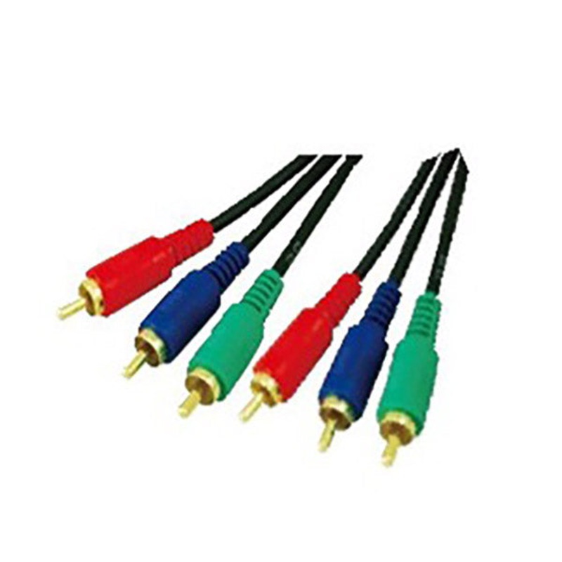Conqueror Component Cable RGB Video 3 x RCA to 3 x RCA 2 Meter for HDTV DVD VCR 2 Meter Black – C50