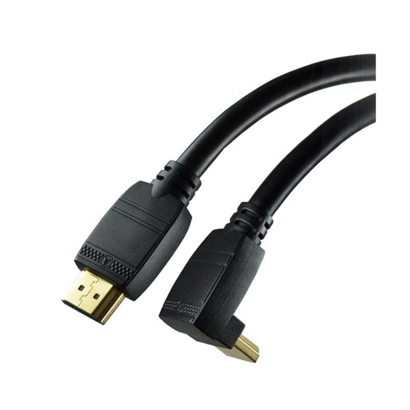 Conqueror HDMI Cable 4K High-Speed Ethernet and Audio Gold Plated Connectors Angled Side 5 Meter – C46C