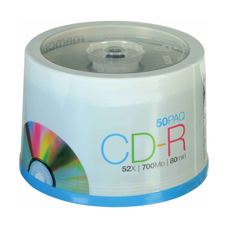 Memory CD-R Printable with 700MB, 52x, Pack of 50 for Audio, Video, Data – M14