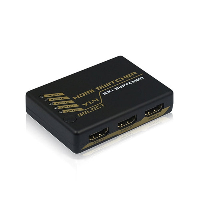 Switch Box HDMI 1080 Video Sharing Adapter 5 IN 1 Out Manual Switcher with Audio – G179